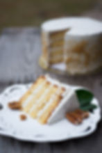 Almond chiffon layered celebration cake