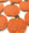 Decorated pumpkin sugar cookies