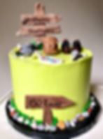 Hiking themed birthday cake