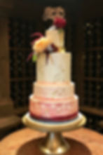 4 tiered watercolor wedding cake