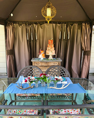 A table set for a wedding cake tasting